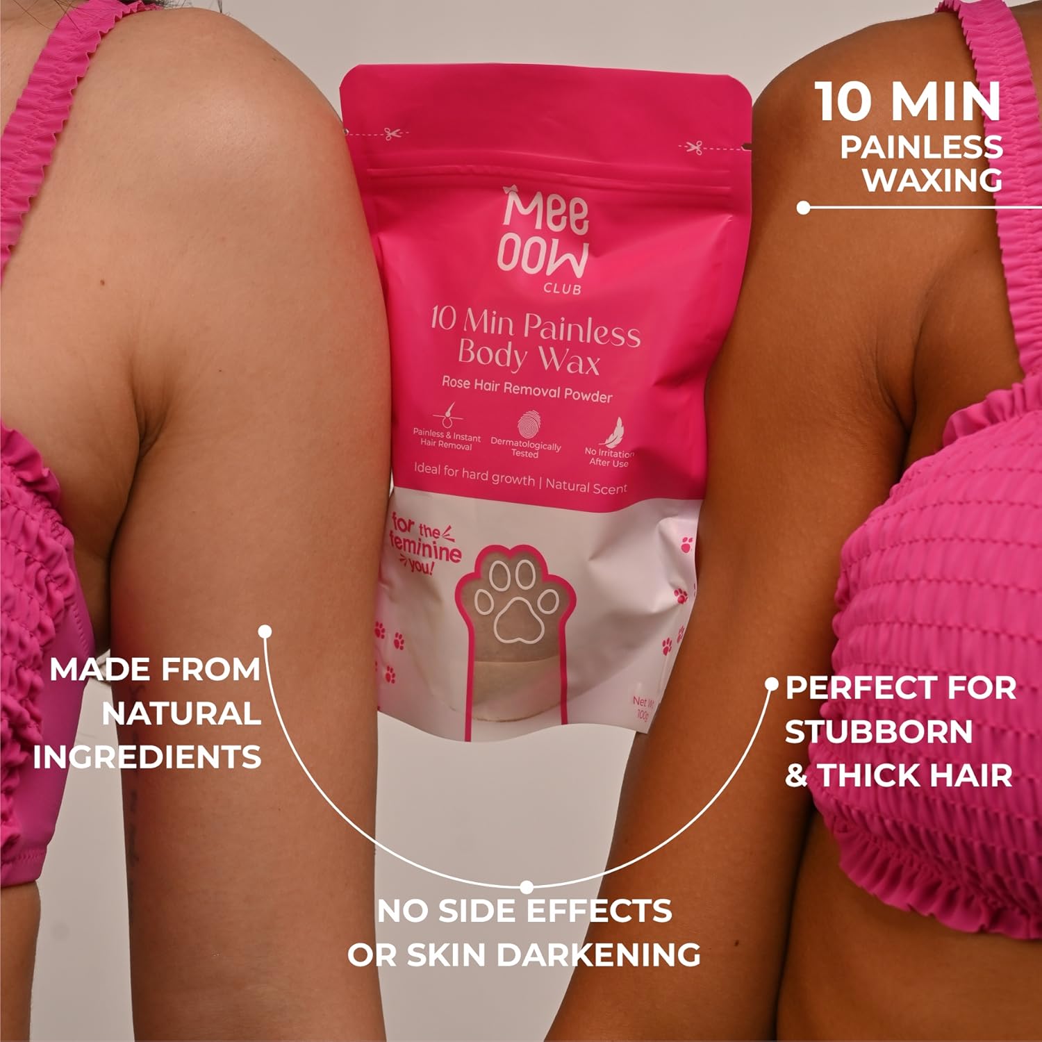 Rose Meow Body Hair Removal Wax Powder, -  (BUY 1 GET 1 FREE)