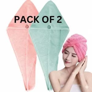 Pack of 2 Quick Dry Bath Hair Drying Towel